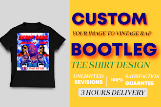 do vintage 1980s or 90s any custom bootleg rap t shirt collage style design