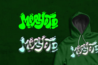 create a unique y2k typography bubble effect realistically