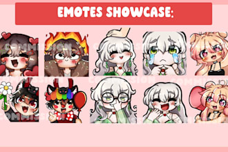 draw cute twitch and discord emotes for you