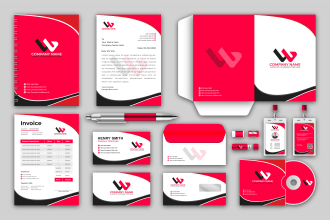design business card, letterhead, stationery items and corporate identity