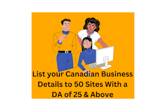 list your canadian business details to 50 sites for 25