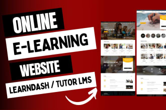 build wordpress lms website or elearning website with learndash or tutor lms