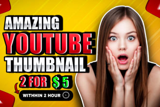 design amazing youtube thumbnail in 2 hours