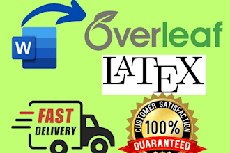 professional latex conversion of word or PDF to overleaf