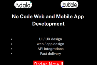 create mobile app and web app using adalo bubble bubble io bubble app