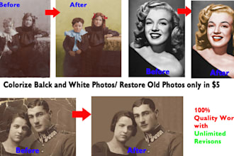 restore old photos and colorize old photos professionally