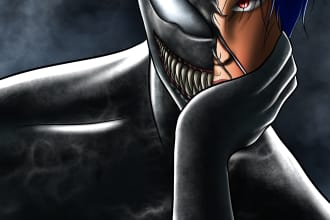 draw you as a symbiote from marvel comics
