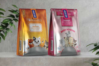 do pet food and product packaging, label and bag design