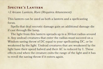 write and balance up to 10 items or 5 spells for dnd