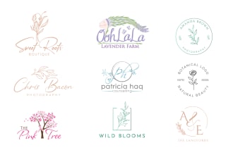 create handdrawn botanical boho logo