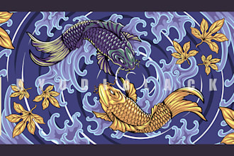 create japanese art illustration mousepad etc