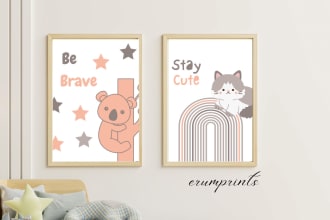 do cute nursery printable wall art for kids and etsy