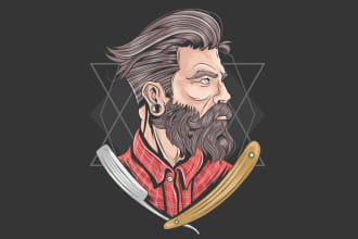 design professional barber shop and vintage salon logo
