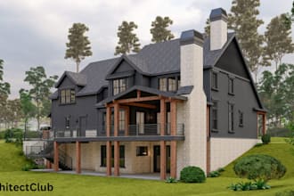 design, render 3d architectural exterior modeling of house, commercial buildings