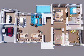 do 3d floor plan and furniture layout of your house