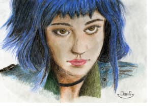 draw your portrait into colored pencil drawing