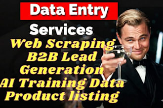 do data mining, web scraping , web research and product listing