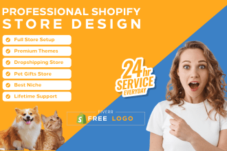 build a dog cat animal pet shopify store and dropshipping website