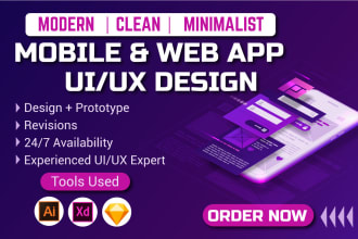 design uiux, prototype for a mobile app or web app in xd