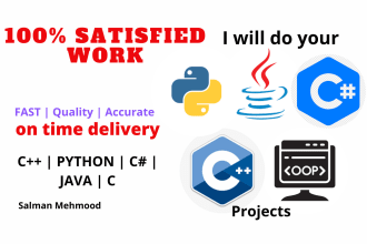 code in c oop cpp java csharp data structures and  python programming projects
