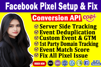 setup facebook conversion API, pixel tracking, ga4 with GTM