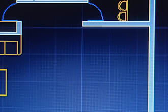 draw a 2d floor plan, elevation, section