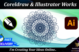 do graphic design, coreldraw work,  adobe illustrator works,