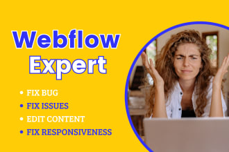 fix webflow issues, bugs, responsiveness and any problems