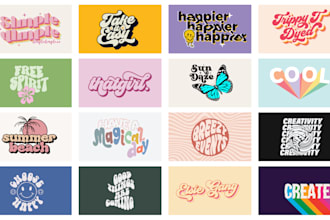 Top 10!  design 70s vintage, retro, hippie, psychedelic, groovy logo