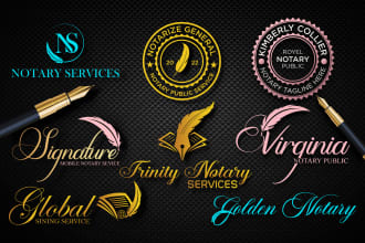 do notary, signature, signing agent logo for business in 24h