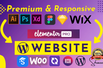 design a wordpress website from figma or adobe xd template