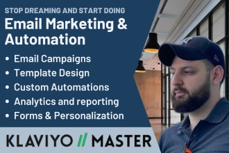 design and build mailchimp or klaviyo email campaigns and automations