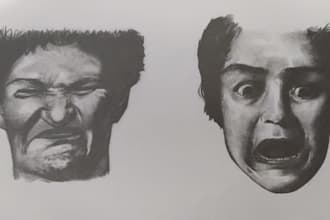 drawings with pencil and charcoal