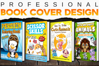 create amazon KDP professional book cover design for kids and adults coloring