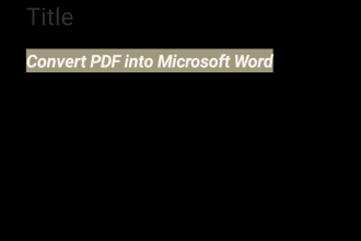 convert PDF into microsoft word