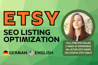 write etsy listing SEO titles, tags, product descriptions