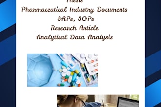 work as pharma chemist, technical editor, medical writer