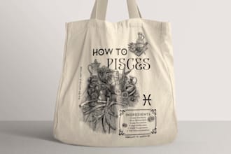 create an original illustration or design for a tote bag