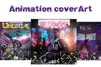 draw a dope album cover art with animated video lyrics