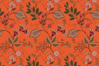 create seamless pattern design of floral, fabric and textile