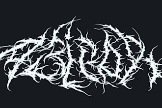 create black metal, doom metal logo or custom lettering