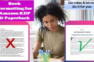format book, book formatting for amazon kdp, format paperback, format kindle