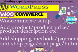 do woocommerce product upload, payment, and shipping