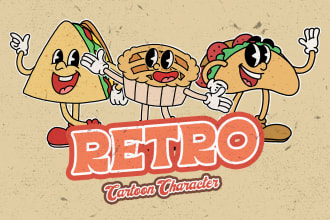 create retro vintage mascot cartoon character illustration