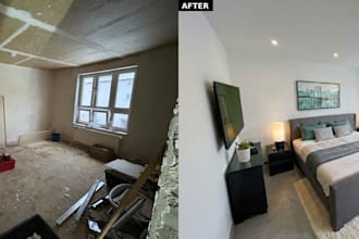 do photorealistic virtual staging and interior styling for real estate