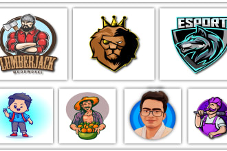 do mascot, cartoon portrait and character, gaming logo