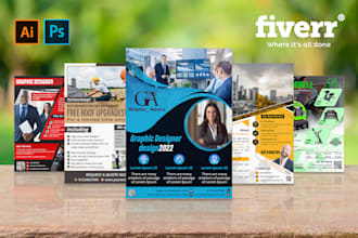 design a real estate flyer or leaflet, rack card door hanger
