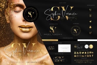 make modern signature logo with branding kit for your brand