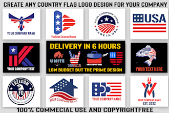 create usa flag logo design