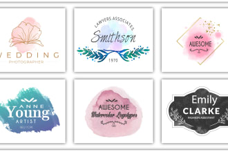 design watercolor feminine elegant hand drawn logo